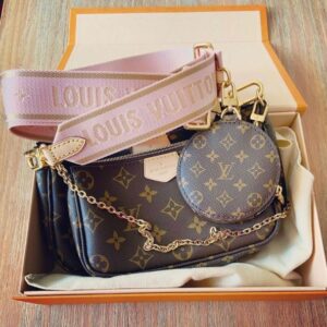 Lady’s Louis Vuitton First Copy Bag Sling Pochette Pink Belt
