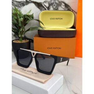 Louis Vuitton 1st Copy Sunglasses Black Silver for Men