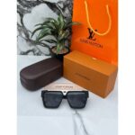 Louis Vuitton 1st Copy Sunglasses Black Silver for Men