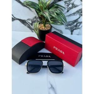 1st Copy Prada Black Gold 88079 Sunglasses for Men