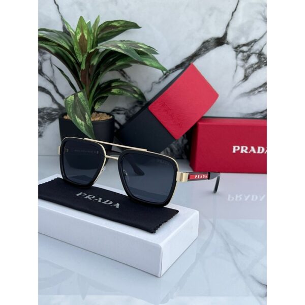 1st Copy Prada Black Gold 88079 Sunglasses for Men