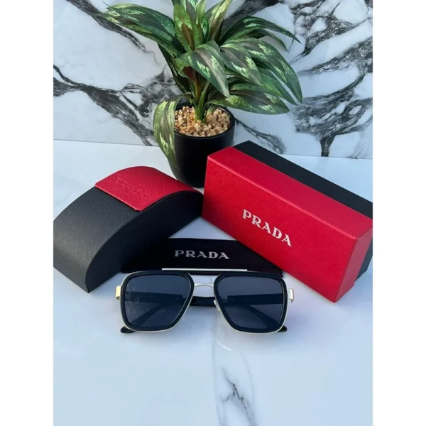 1st Copy Prada Black Gold 88079 Sunglasses for Men