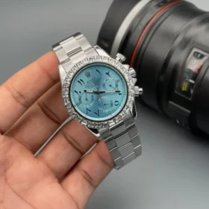 First Copy Rolex Oyster Perpetual Arabic Ice Blue Dial for Men