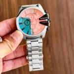 First Copy Diesel 10 bar watch Silver for Men