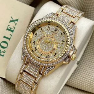 First Copy Rolex Arabic Diamond Gold Watch for Men