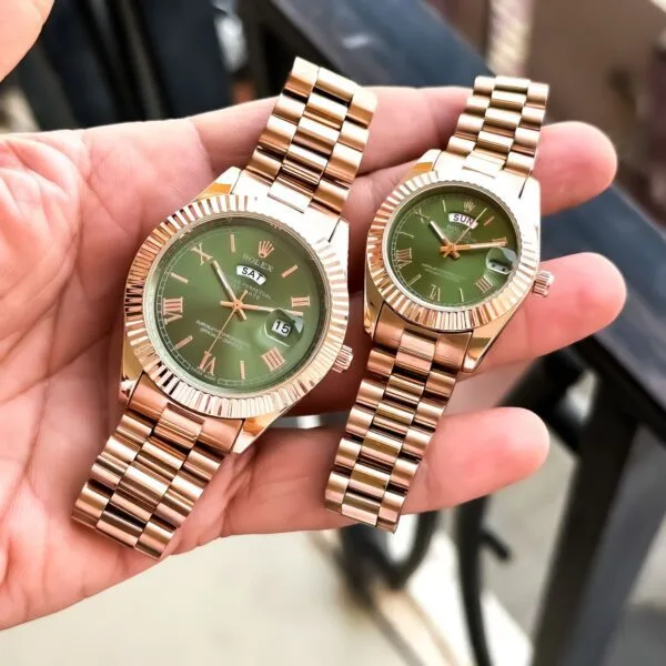 First Copy Rolex Day-Date Couple Watch with Green Dial First Copy Rolex Day-Date Couple Watch with Green Dial