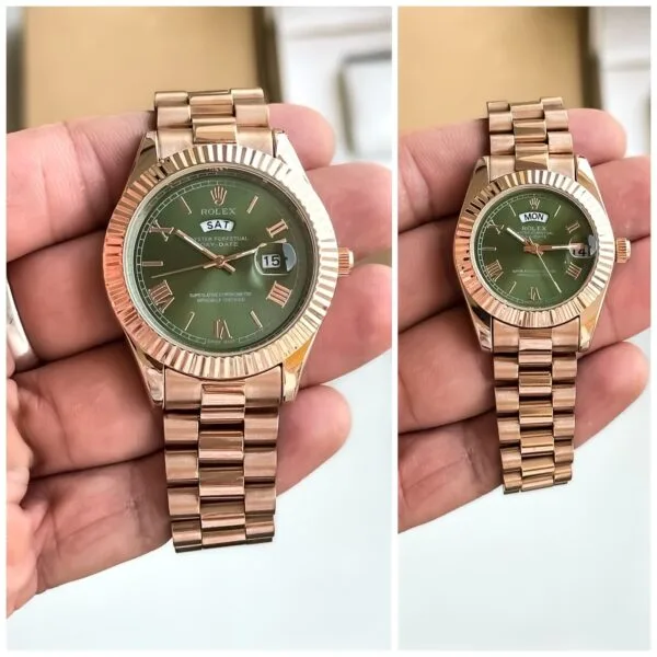 First Copy Rolex Day-Date Couple Watch with Green Dial First Copy Rolex Day-Date Couple Watch with Green Dial