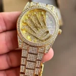 First Copy Rolex Rotating Gold with Diamond Watch