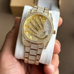 First Copy Rolex Rotating Gold with Diamond Watch