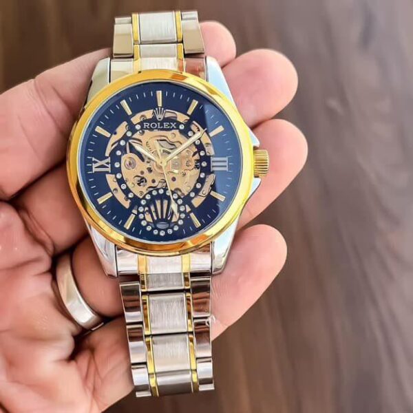 First Copy Rolex Fully Automatic Silver & Gold Watch for Men