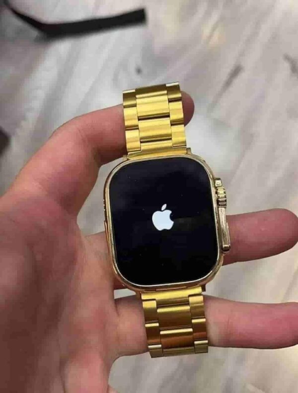 iWatch 8 Ultra with Golden Chain Belt & Ocean Rubber Strap