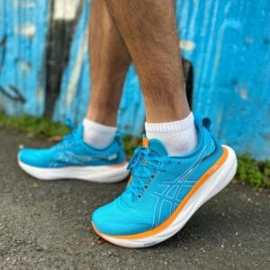 Asics Gel Nimbus 26 Blue Green Running Shoes