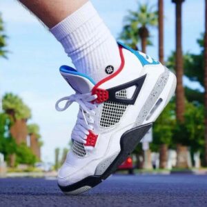 Branded Air Retro 4 White Black Sneakers