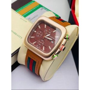 Luxurious Gucci Chronograph Brown Leather Edition Watch For Men (SG260)