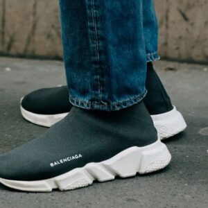 Branded Balenciaga Speed Black White Sneakers