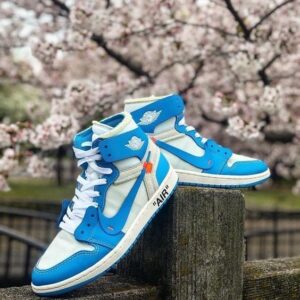 Branded Retro 1 Off-White Blue High UNC Sneakers