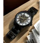 Trendy Armani Exchange Auto Silver Black Watch For Men (SHH04688)