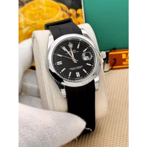 Trendy Rolex Oyster Perpetual Date Black Silver Watch For Men (SHH04748)