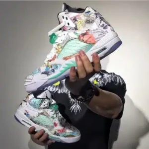 Branded Air Retro 5 Wing Glow In Dark Sneakers